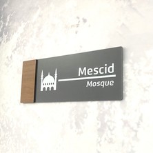 Dekokonsept Wooden Serisi (Mescid) Ofis Oda Kapı İsimliği Yönlendirme Tabelası