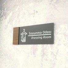 Dekokonsept Wooden Serisi (Soyunma Odası) Ofis Oda Kapı İsimliği Yönlendirme Tabelası