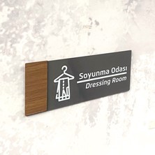 Dekokonsept Wooden Serisi (Soyunma Odası) Ofis Oda Kapı İsimliği Yönlendirme Tabelası