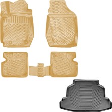 Caraks Toyota Corolla Hb 3D Bej Havuzlu Paspas + 3D Bagaj Havuzu Sedan Kasa 2001 - 2007 Arası Caraks Marka