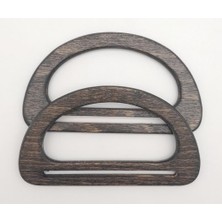 Angel Çanta Aksesuar Köprülü D Model 8.5X15 cm Haki Renk Ahşap Çanta Sapı