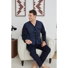 Kly Pijama Kly 8029 V Yaka Boydan Düğmeli Pijama Takım