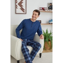 Kly Pijama Kly 8006 Ekoseli Midi Yaka Pijama Takım