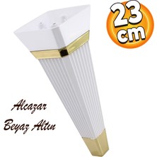 Badem10 Alcazar Lüks Mobilya Kanepe Sehpa Tv Ünitesi Koltuk Ayağı Baza Ayakları 23 Cm Beyaz Altın