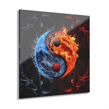 Leylaser Ying Yang Cam Tablo Duvar Dekoru
