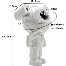 Quenlite Oc-08 ay Yıldız Projektör Astronot Işıklı Galaksi Efektli Eğlence Işık Gece Lambası Disko Parti