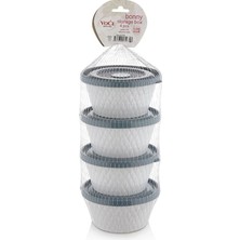 Royaleks Fom Home Voce Plastik Petek 4 Lü Saklama Kabı
