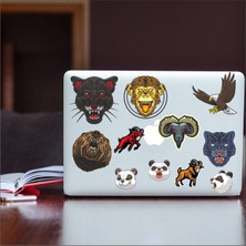 Reysa Tasarım Agresif Hayvanlar Sticker Set-4 12 Parça Telefon, Tablet, Defter, Laptop Sticker