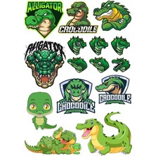 Reysa Tasarım Timsah Sticker Set-4 13 Parça Telefon, Tablet, Defter, Laptop Sticker