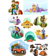 Reysa Tasarım Tatil Travel Sticker Set 15 Parça Telefon, Tablet, Defter, Laptop Sticker