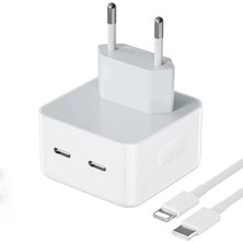 Hiqonic Yeni Nesil Iphone Şarj Aleti ve Kablo 50W Çift Usb-C Hızlı Şarj Cihazı