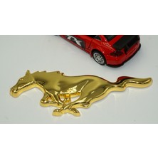 Dk Mustang Shelby Gt Koşan At Bagaj Gold Metal Logo