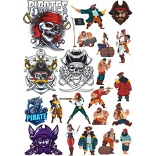 Reysa Tasarım Korsan Sticker Set 6 20 Parça Telefon, Tablet, Defter, Laptop Sticker