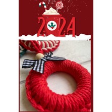 Emtory Home 5 Adet Kırmızı Handmade Renkli Yılbaşı Ağaç Süsü - Yılbaşı Süsü - Christmas Decor