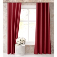 Jwk Home Kırmızı Pamuklu Hazır Duck Fon Perde Tek Kanat (170X400)