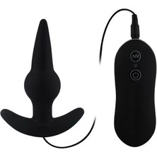 Love Glow Bulb Probe Kumanda Kontrollü Güçlü Titreşimli Anal Plug Vibratör - Siyah