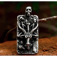 Vikings Paslanmaz Çelik Sabbatic Keçi Ritüel Lucifer Pentagram Kolye /goat Kolye