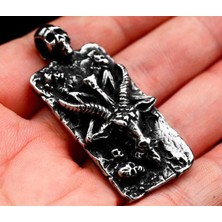 Vikings Paslanmaz Çelik Sabbatic Keçi Ritüel Lucifer Pentagram Kolye /goat Kolye