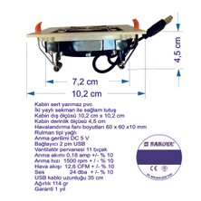 Sakoya 5 V USB Aspiratör Spot Kabin Havalandırma Aspiratörü Mağaza, Karavan, Asansör, Tekne, Yat Kabini