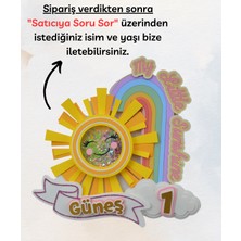 Cake Topper 3D Pasta Süsü - Güneş Temalı - Kız Çocuk Bebek Doğum Günü Pasta Parti Süsü - Cake Topper (19X18CM)