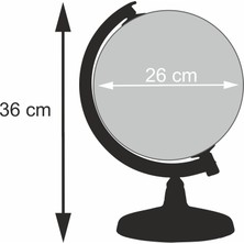 Artı Işıksız Fiziki Dünya Küre Yerküre 26 cm