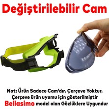 Badem10 Bellasimo Çerçevesiz Kayak Gözlüğü Camı Lens Değiştirebilir Cam Antifog Güneş Kar Gözlük Camı Füme