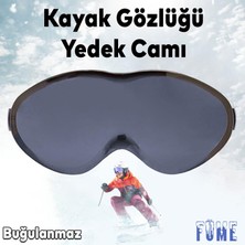 Badem10 Bellasimo Çerçevesiz Kayak Gözlüğü Camı Lens Değiştirebilir Cam Antifog Güneş Kar Gözlük Camı Füme