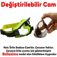 Badem10 Bellasimo Çerçevesiz Kayak Gözlüğü Camı Lens Değiştirebilir Cam Antifog Güneş Kar Gözlük Camı Gümüş