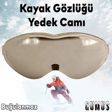 Badem10 Bellasimo Çerçevesiz Kayak Gözlüğü Camı Lens Değiştirebilir Cam Antifog Güneş Kar Gözlük Camı Gümüş