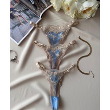 Intive Lingerie Leila Junior Mavi Bej Vintage Tanga