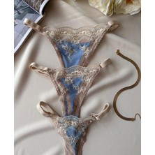 Intive Lingerie Leila Junior Mavi Bej Vintage Tanga