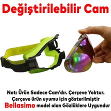 Badem10 Bellasimo Çerçevesiz Kayak Gözlüğü Camı Lens Değiştirebilir Cam Antifog Güneş Kar Gözlük Camı Gökkuşağı