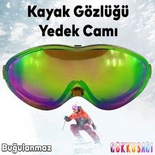 Badem10 Bellasimo Çerçevesiz Kayak Gözlüğü Camı Lens Değiştirebilir Cam Antifog Güneş Kar Gözlük Camı Gökkuşağı