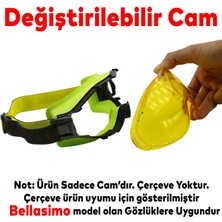 Badem10 Bellasimo Çerçevesiz Kayak Gözlüğü Camı Lens Değiştirebilir Cam Antifog Güneş Kar Gözlük Camı Sarı