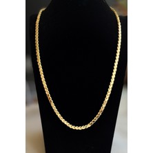 Moda Caprea Caprea Arpa Zincir Kolye Kolye Altın Renkli 60 cm Kararmaz Kolye