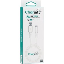 Charjett 2.4A Type-C Veri Aktarımı ve Şarj Için USB Kablo 1 Metre