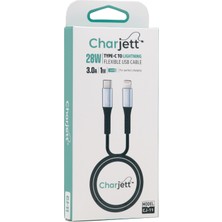 Charjett 3.0A 28 Watt Type-C To Lightning Veri Aktarımı ve Şarj Için USB Kablo