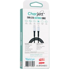 Charjett 3.0A 28 Watt Type-C To Lightning Veri Aktarımı ve Şarj Için USB Kablo