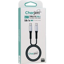 Charjett 3.0A 28 Watt Type-C To Type-C Veri Aktarımı ve Şarj Için USB Kablo