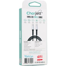 Charjett 3.0A 28 Watt Type-C To Type-C Veri Aktarımı ve Şarj Için USB Kablo