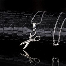 Tesbih Sepetim 925 Ayar Gümüş Makas Tasarım Model Kolye