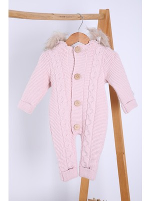 Baby Hola Babyhola Kalın Triko Içilsoft Tulum Kız Erkek Bebek Çocuk Kapüşonlu Kışlık Dış Tulum 5713