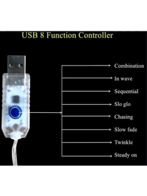 Ddtrend Kumandalı 8 Modlu USB ile Çalışan 5 Metre Dekoratif Peri LED Beyaz Yılbaşı Süsü