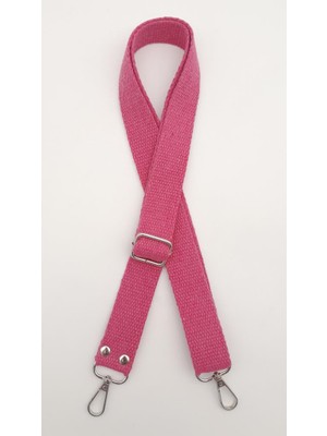 Angel Çanta Aksesuar Pamuklu Kolon 120X3 cm Fuşya Gümüş Metalli