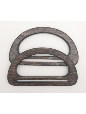 Angel Çanta Aksesuar Köprülü D Model 8.5X15 cm Haki Renk Ahşap Çanta Sapı