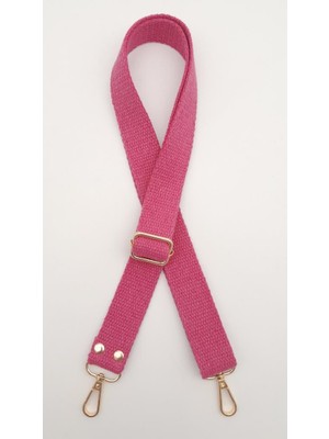 Angel Çanta Aksesuar Pamuklu Kolon 120X3 cm Fuşya Light Gold Metalli