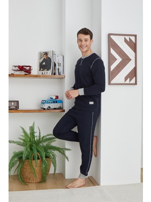 Kly Pijama Kly 1034 Sıfır Yaka Orta Kalın Pijama Takım