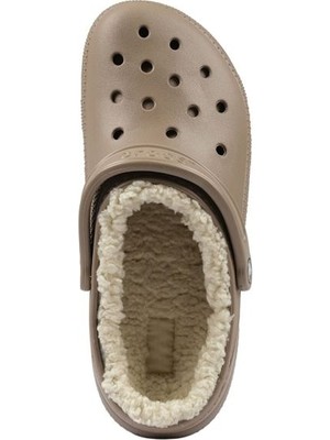 Crocs Classic Lined Unisex Kahverengi Yünlü Günlük Terlik 203591