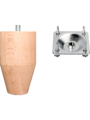 Turan Ahşap Koltuk Ayağı - Sehpa Ayağı - Baza Ayağı- Mobilya Ayağı-Çap (Kalınlık): 5.5 cm