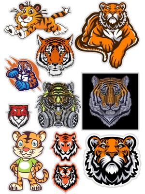 Reysa Tasarım Leopar Sticker Set -1 11 Parça Telefon, Tablet, Defter, Laptop Sticker